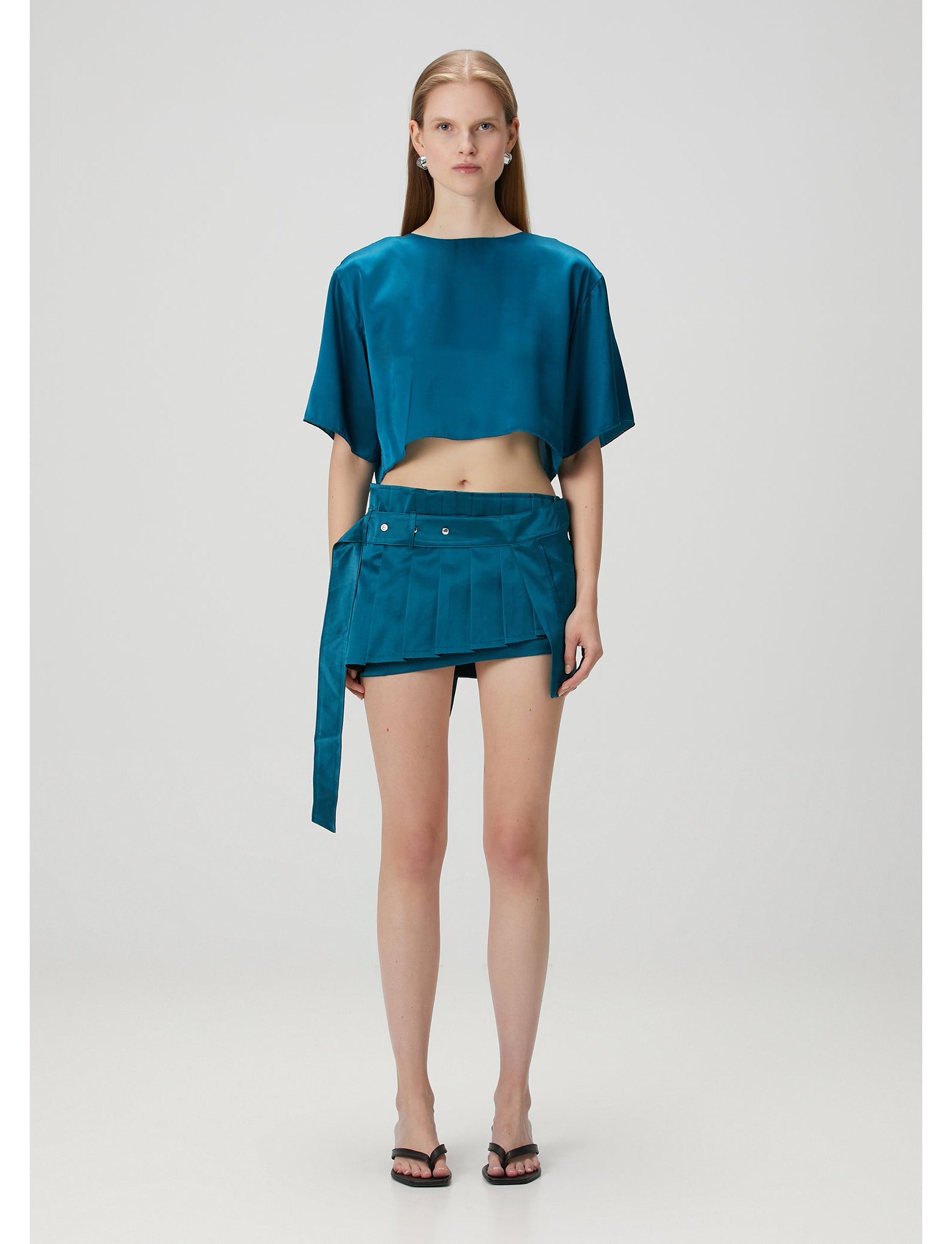 PCFG Women's Pure Silk Super Mini Skirt