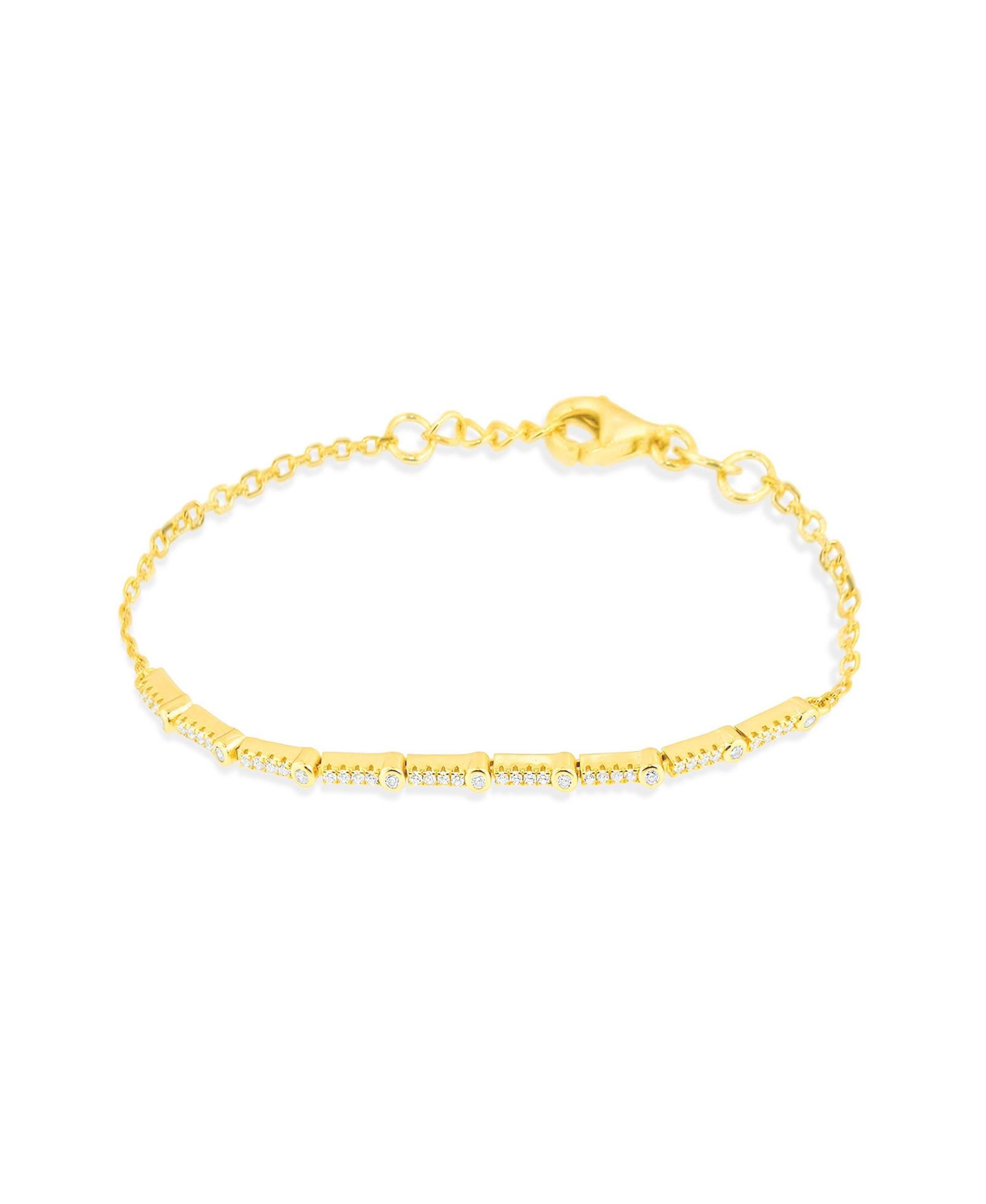 Etoielle Vermeil Bar Bracelet with Pave CZ