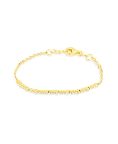 Etoielle Vermeil Bar Bracelet with Pave CZ