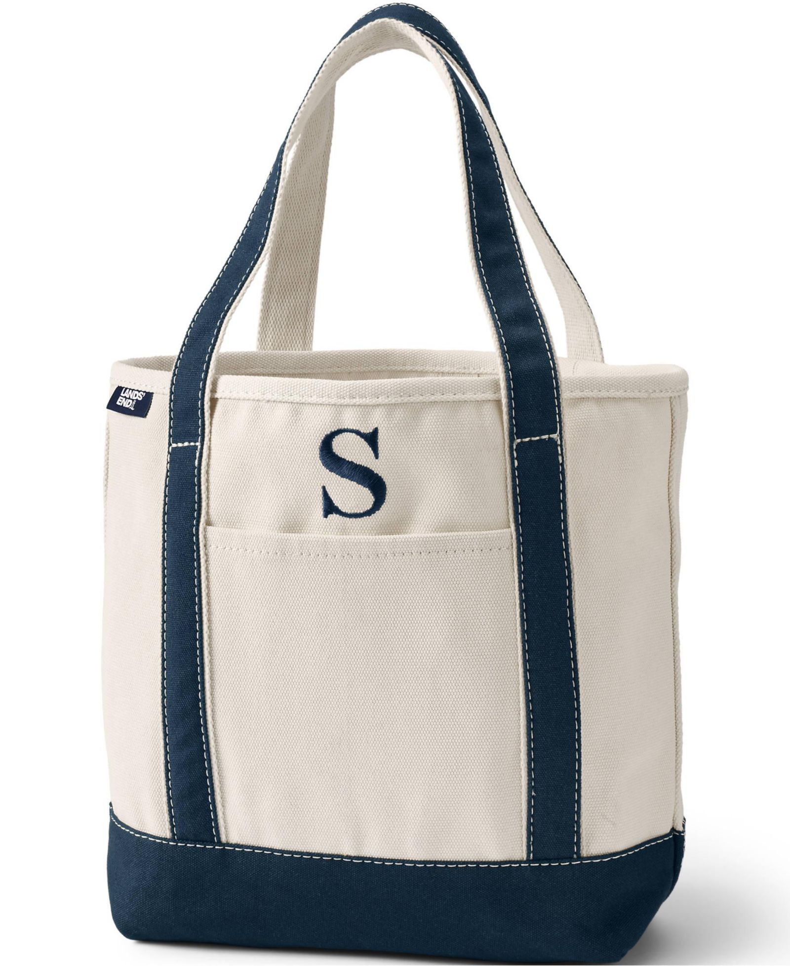 Lands' End Pre-Monogrammed Letter S Canvas Tote Bag