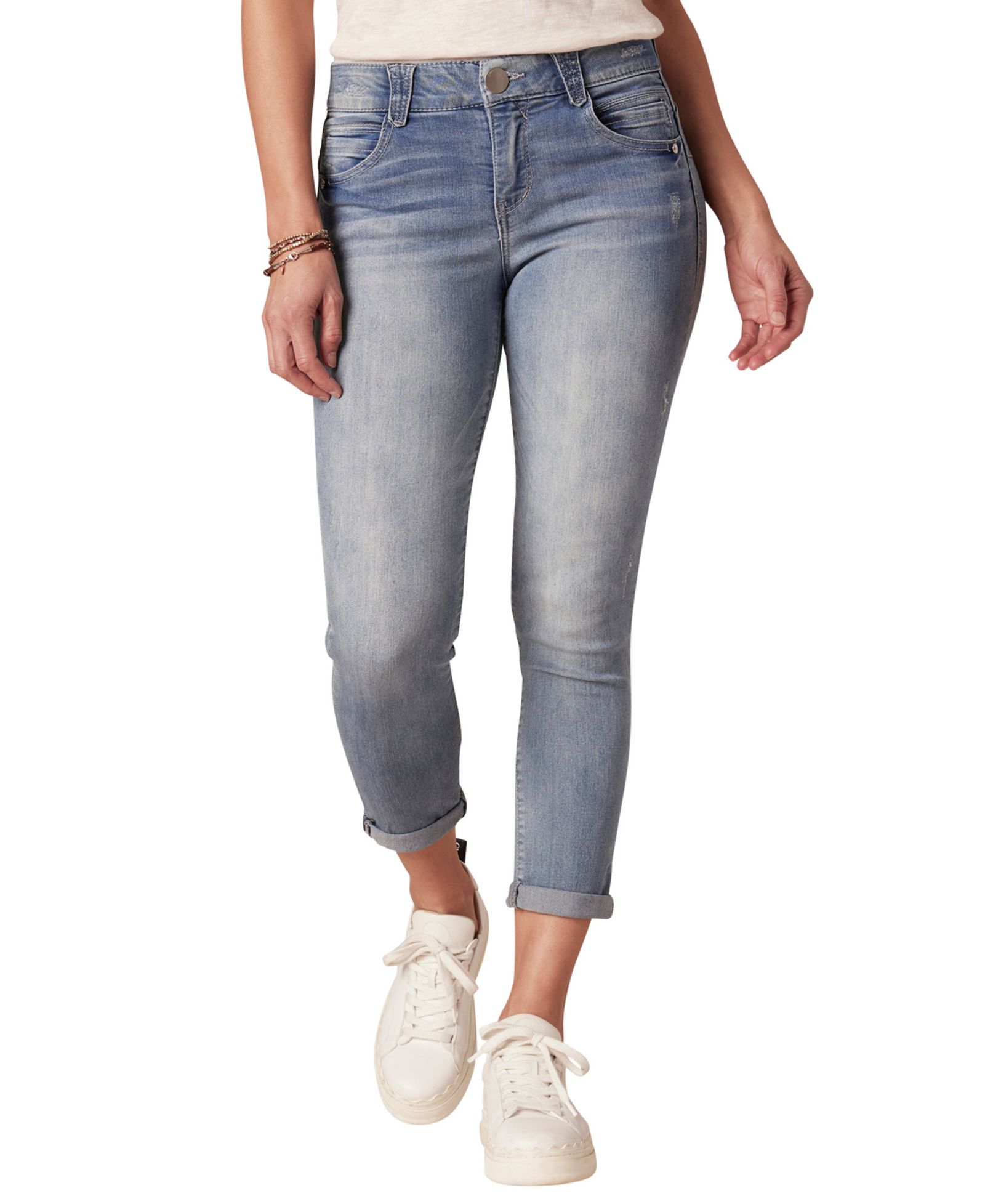 Democracy Petite Mid-Rise Cuffed Ankle Jeans