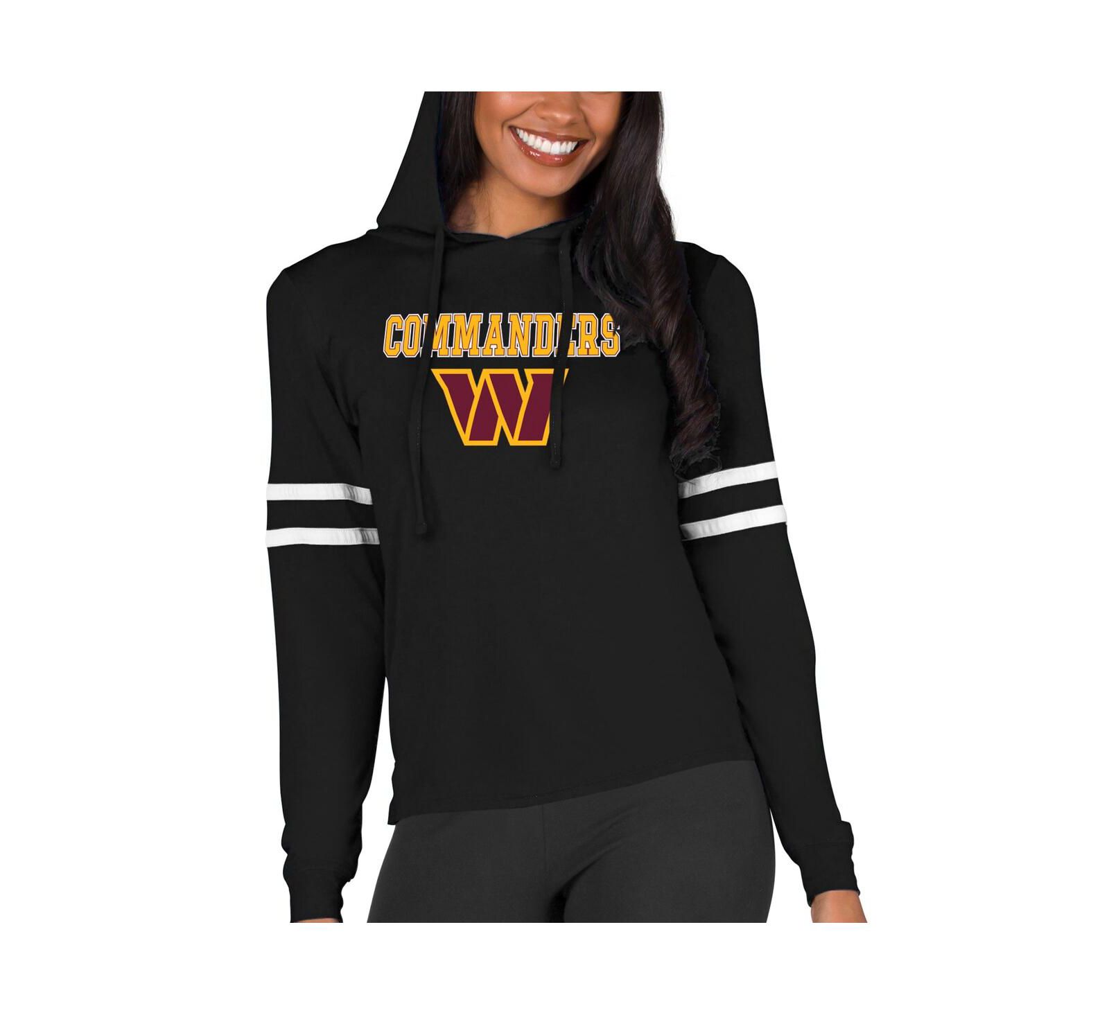 Женское худи Concepts Sport Black Washington Commanders Marathon Lightweight Lounge Pullover