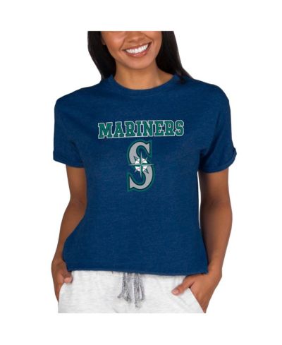 Concepts Sport Женская толстовка с коротким рукавом Seattle Mariners, темно-синяя