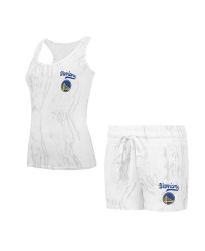Женский комплект Concepts Sport Women's 2-Piece White Golden State Warriors Quartz Tank Top and Shorts