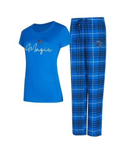 Concepts Sport Women's 2-Piece Blue/Black Orlando Magic Vector Top and Flannel Pants Sleep Set