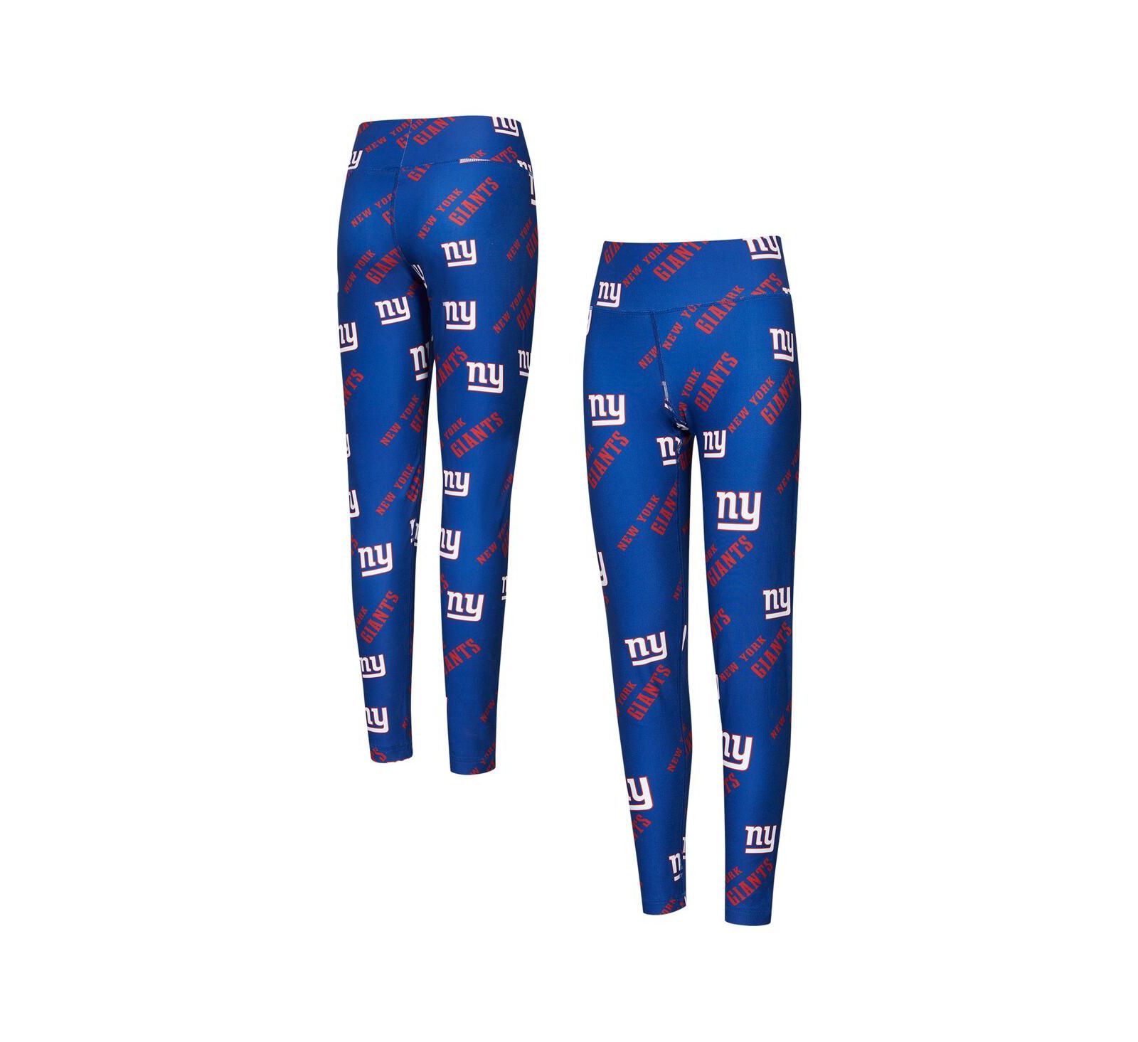 Женские трикотажные леггинсы для сна Concepts Sport Royal New York Giants Breakthrough с принтом по всей поверхности
