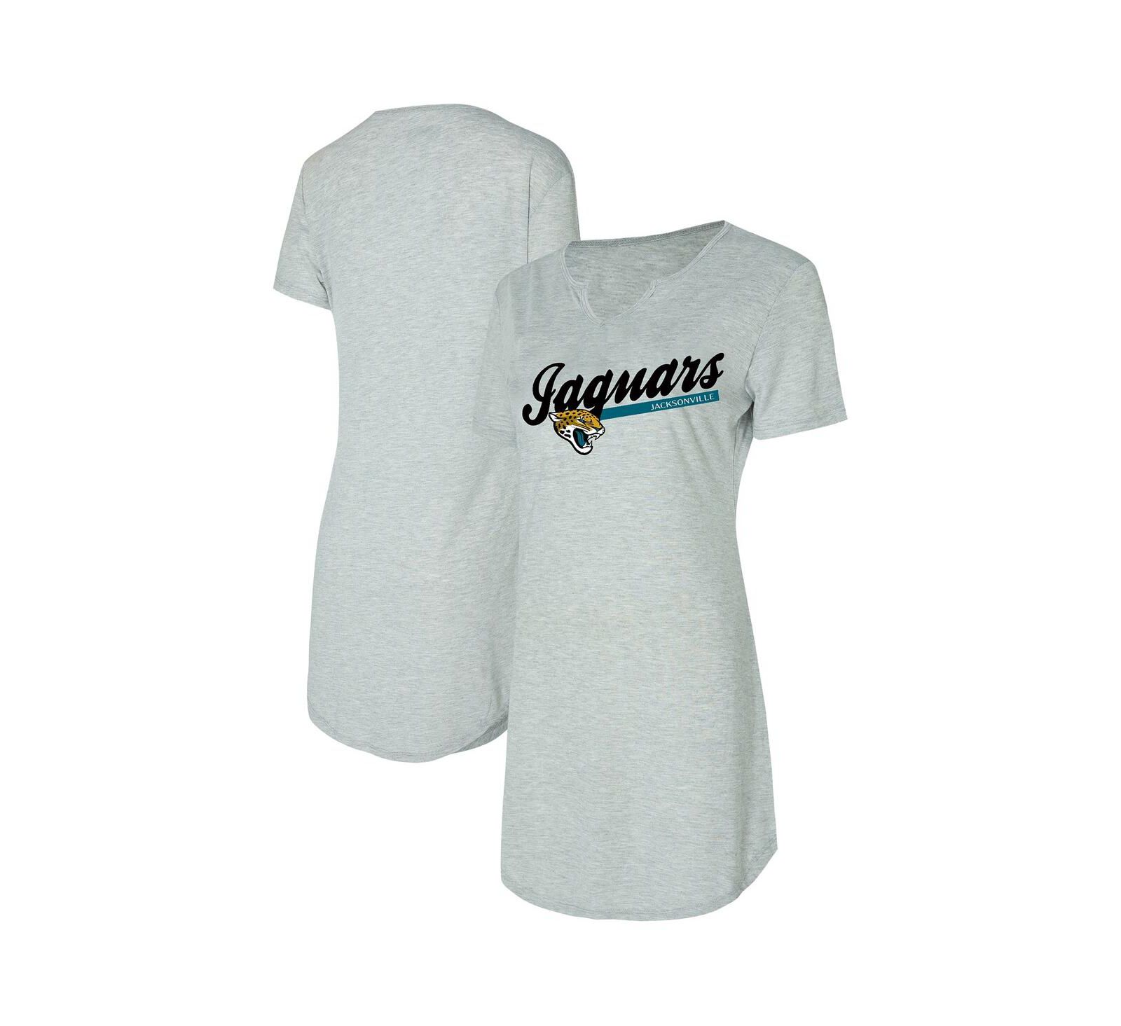 Ночная рубашка Concepts Sport Women's Gray Jacksonville Jaguars Petition Knit