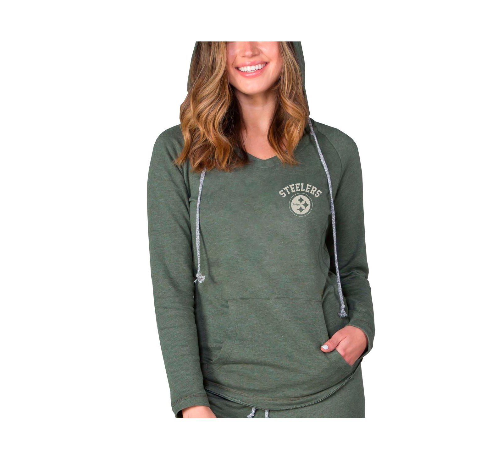 Concepts Sport Женское худи Pittsburgh Steelers Terry Tri-Blend V-Neck Green