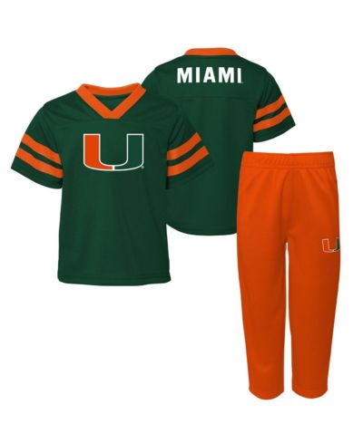 Outerstuff Baby Boys and Girls 2-Piece Green Miami Hurricanes Team Logo Red Zone Top and Pants Set