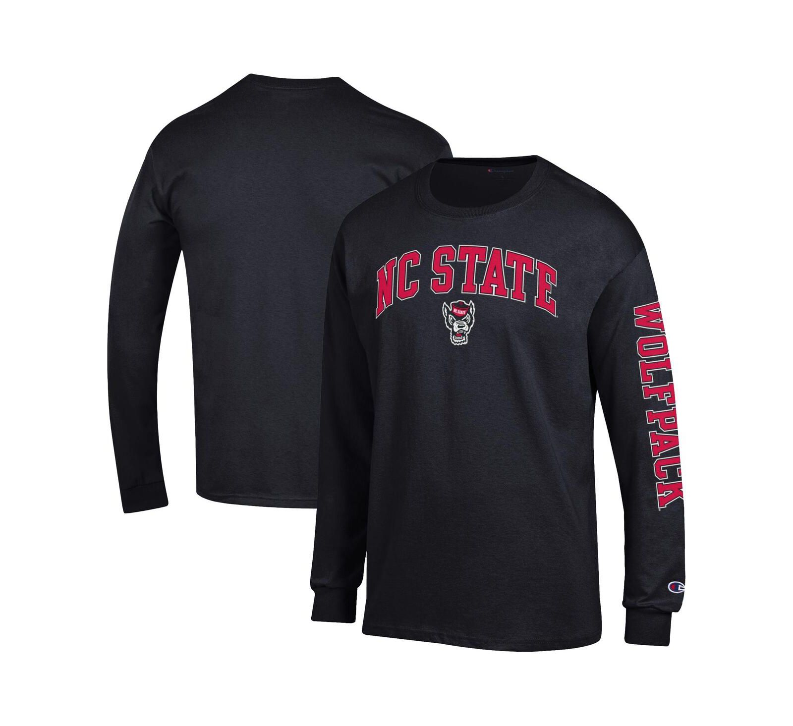Champion Men's Black NC State Wolfpack Arch Over Logo Long Sleeve T-Shirt