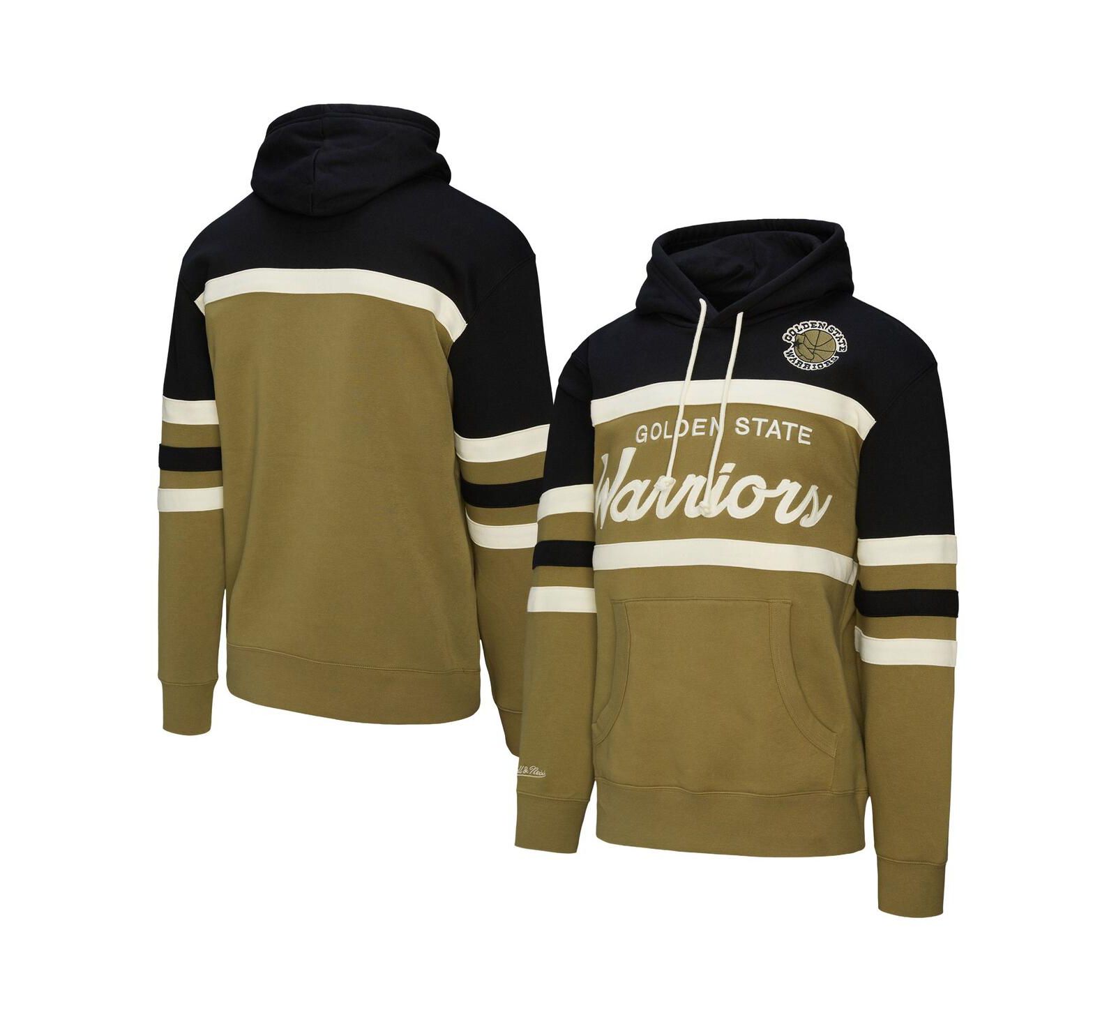Мужское худи Mitchell & Ness Golden State Warriors Double Clutch Head Coach, оливковый/черный