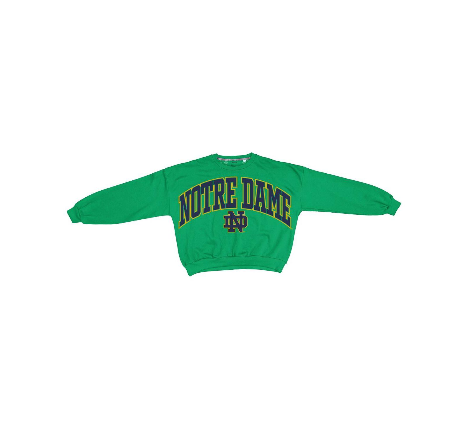 Pressbox Women's Green Notre Dame Fighting Irish Oversized Janice Waist-Length Sweatshirt