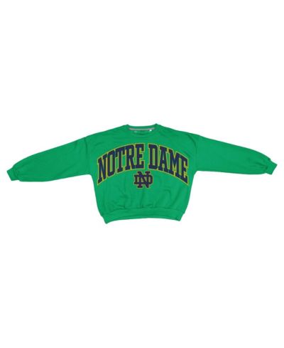 Pressbox Women's Green Notre Dame Fighting Irish Oversized Janice Waist-Length Sweatshirt
