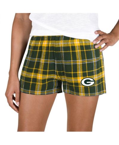 Concepts Sport Женские Зеленые/Золотые Green Bay Packers Ultimate Flannel Shorts