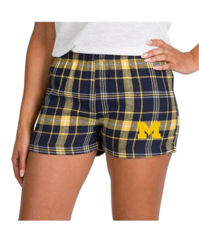 Шорты Concepts Sport Women's Navy/Maize Michigan Wolverines Ultimate Flannel