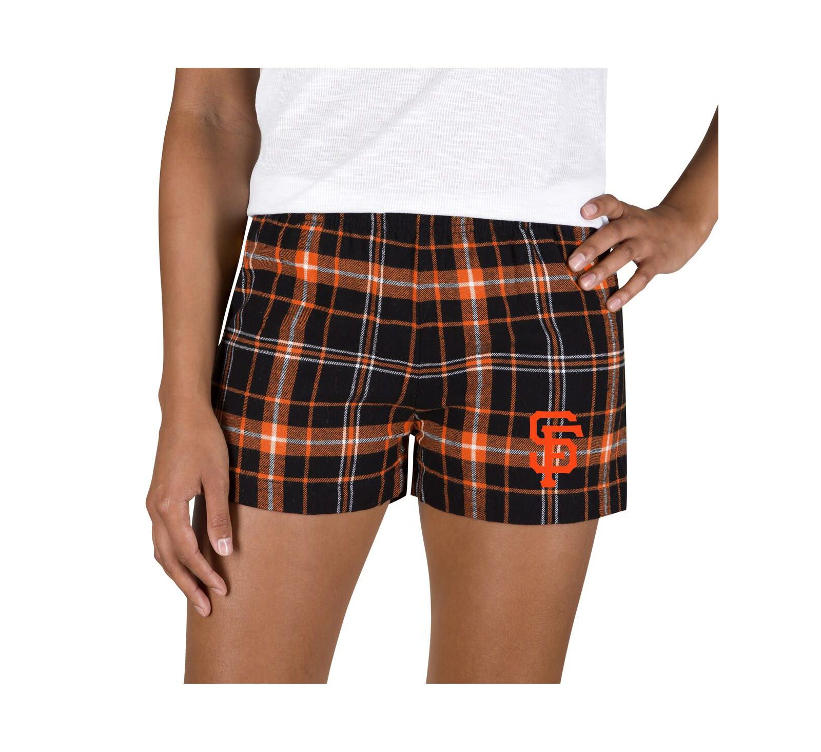 Женские шорты Concepts Sport Black/Orange San Francisco Giants Ultimate Flannel