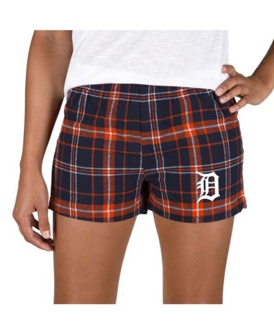 Женские шорты Concepts Sport Detroit Tigers из фланели, темно-синие/оранжевые
