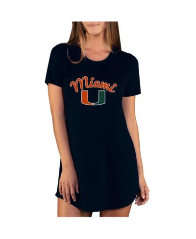 Concepts Sport Women's Black Miami Hurricanes Marathon Nightshirt