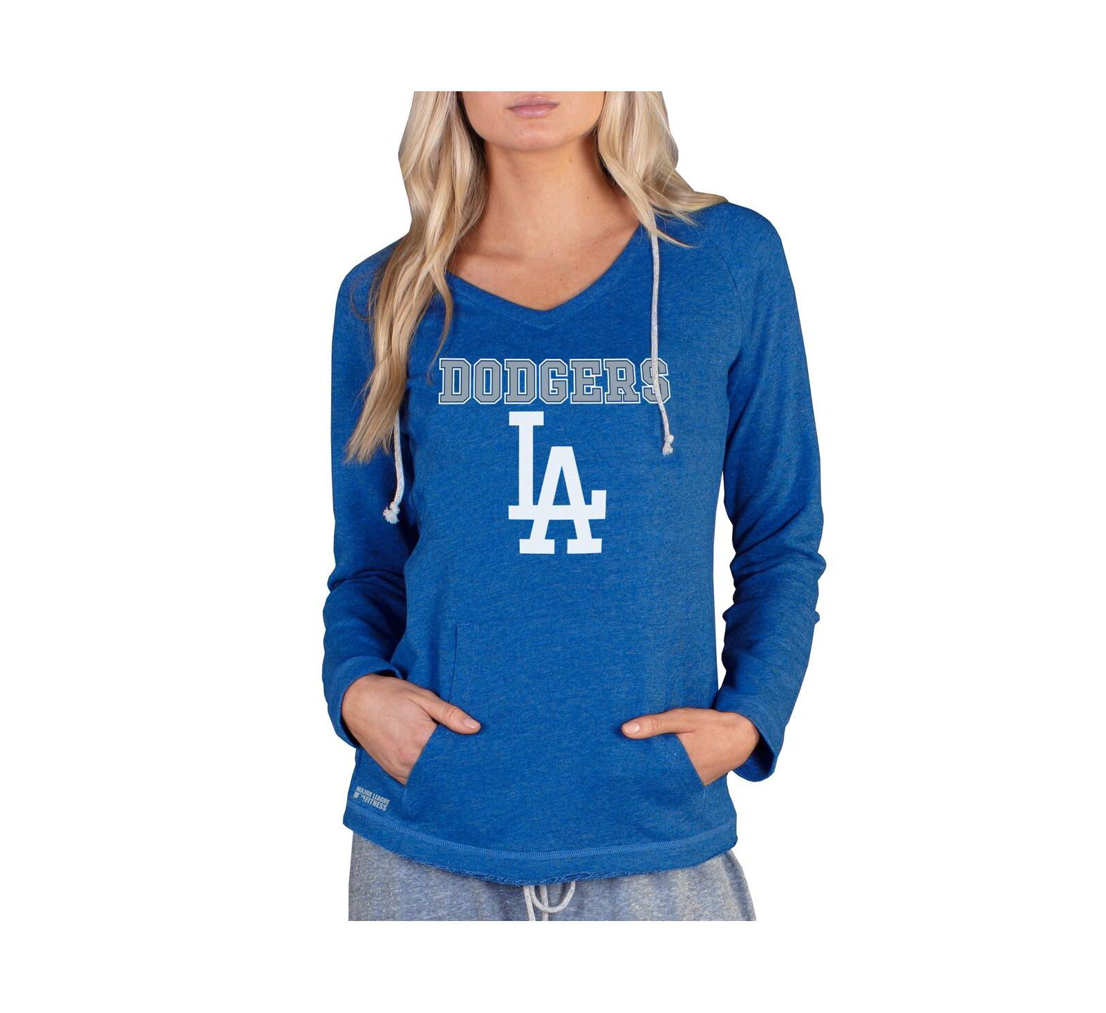 Женское худи Concepts Sport Royal Los Angeles Dodgers из махровой ткани с длинным рукавом