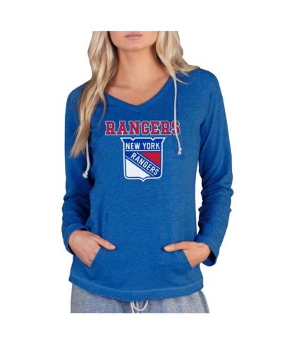 Concepts Sport Women's Royal New York Rangers Mainstream Terry Tri-Blend Long Sleeve Hooded Top
