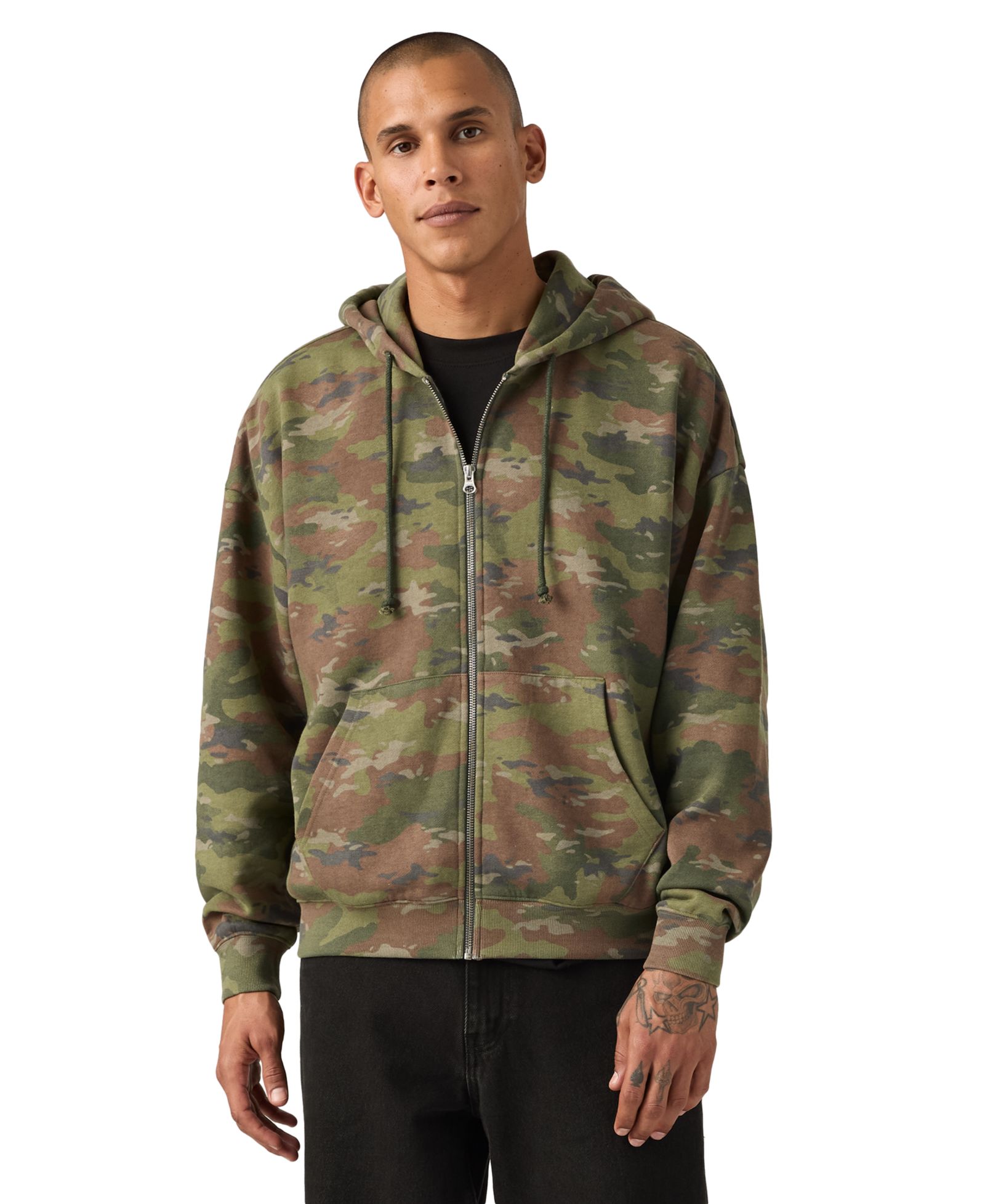 Levi's Men's Relaxed-Fit Cropped Full-Zip Hoodie
