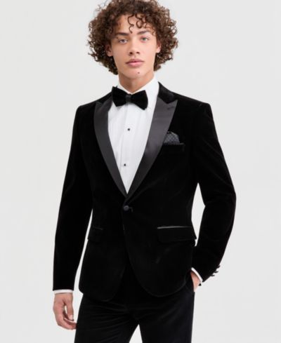 Пиджак Tom Baine Men's Slim Fit Peak Lapel Velvet Sport coat