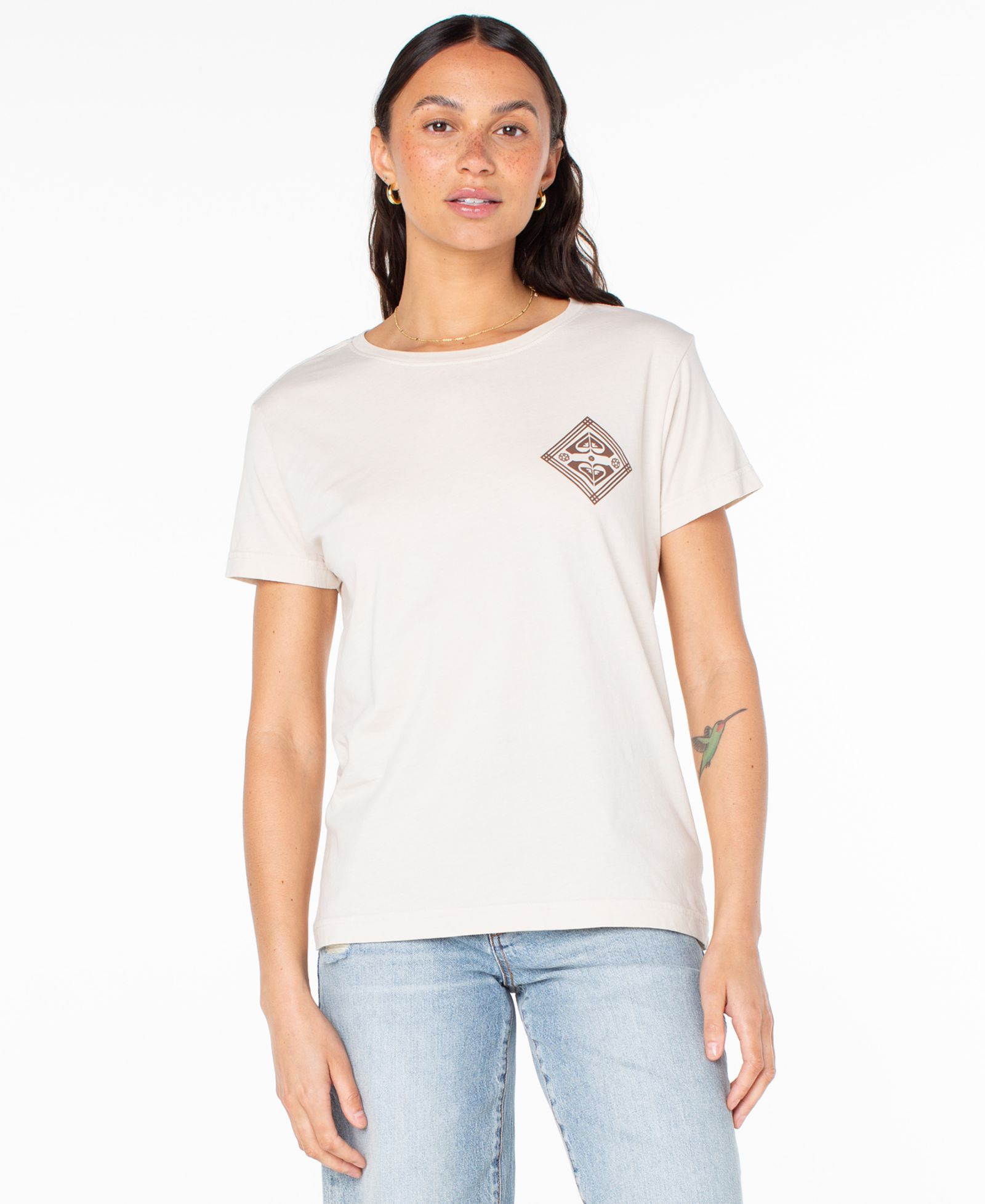 Roxy Women's Nouveau Hibiscus Boyfriend Crewneck Short-Sleeve T-Shirt