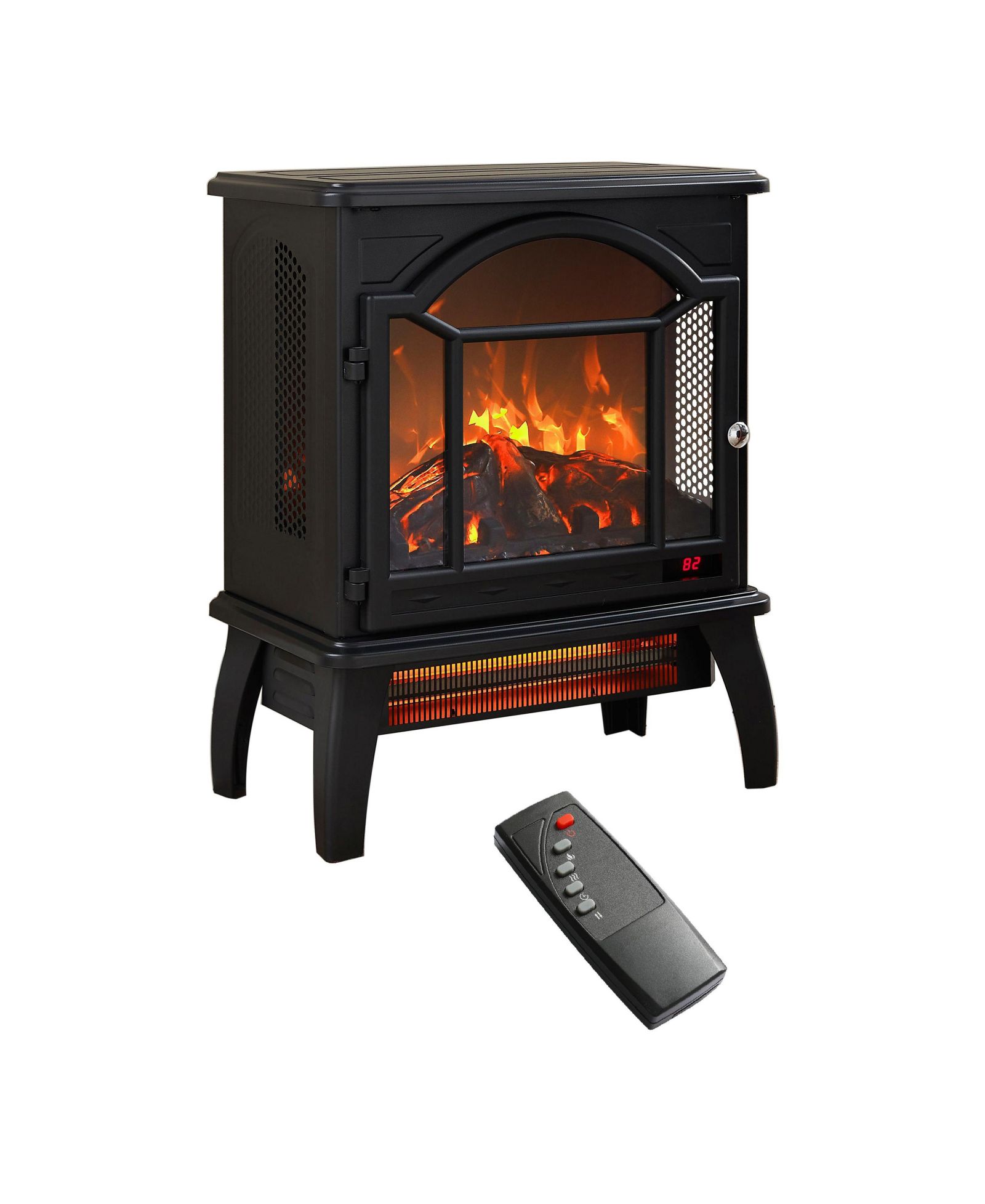 Flynama 18 inch 3D Flame Electric Infrared Quartz Fireplace Stove with remote control