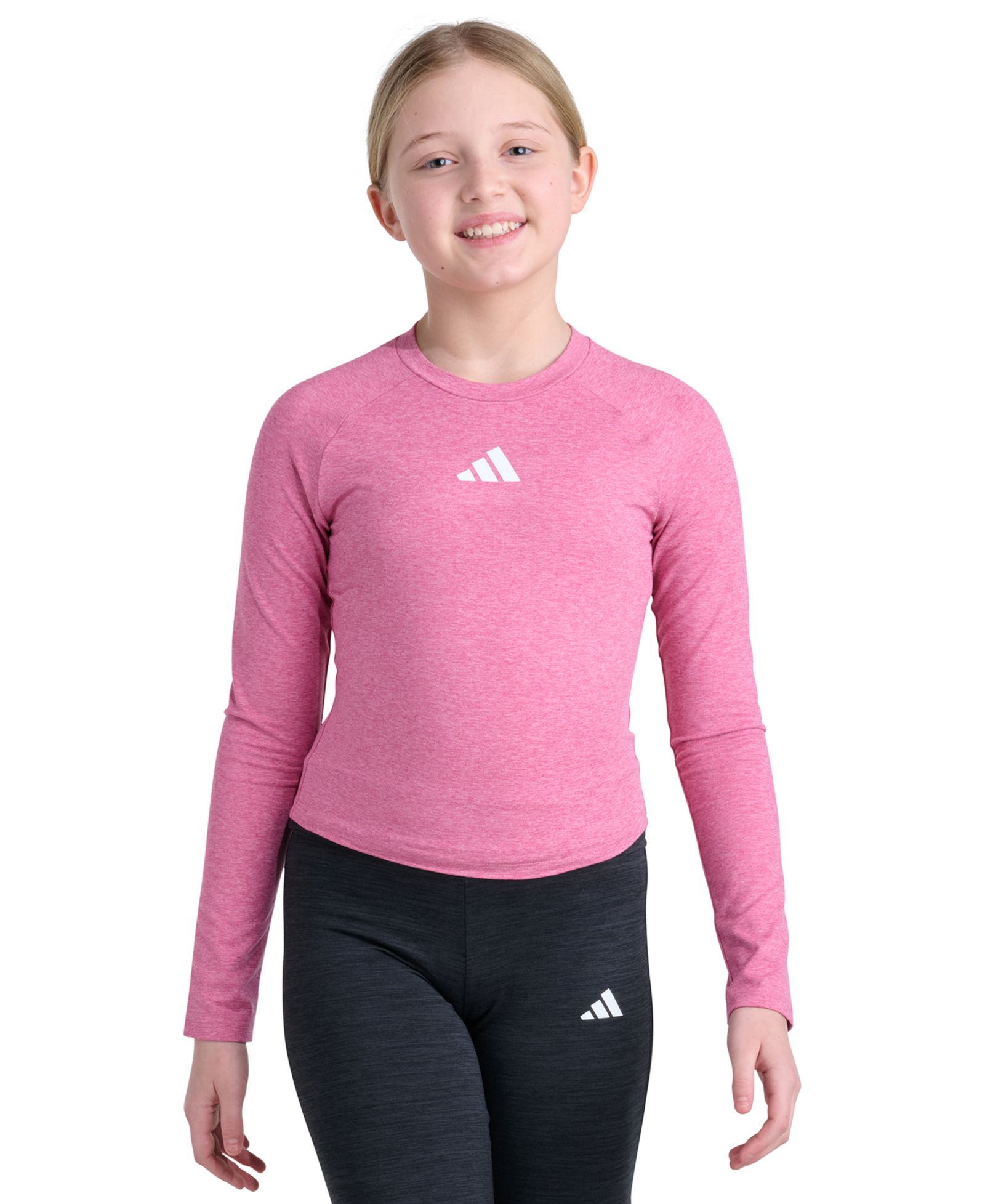 Детская футболка adidas 7-16 Raglan Mélange с длинным рукавом
