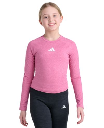 adidas Girls' 7-16 Long-Sleeve Raglan Mélange T-Shirt