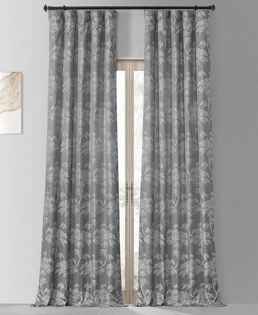 Half Price Drapes Sequoia Шторы из искусственного шёлка с цветочным узором, затемняющие комнату