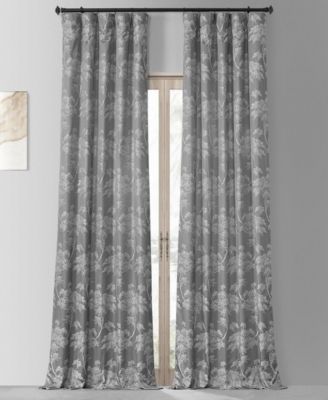Half Price Drapes Sequoia Floral Faux Silk Jacquard Room Darkening Curtain