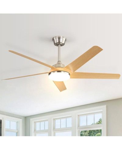 Sofucor 52-inch Modern Sand Nickel 5-Blade Tri-Color Dimming Ceiling Fan with Remote Control and Timing Function for Indoor