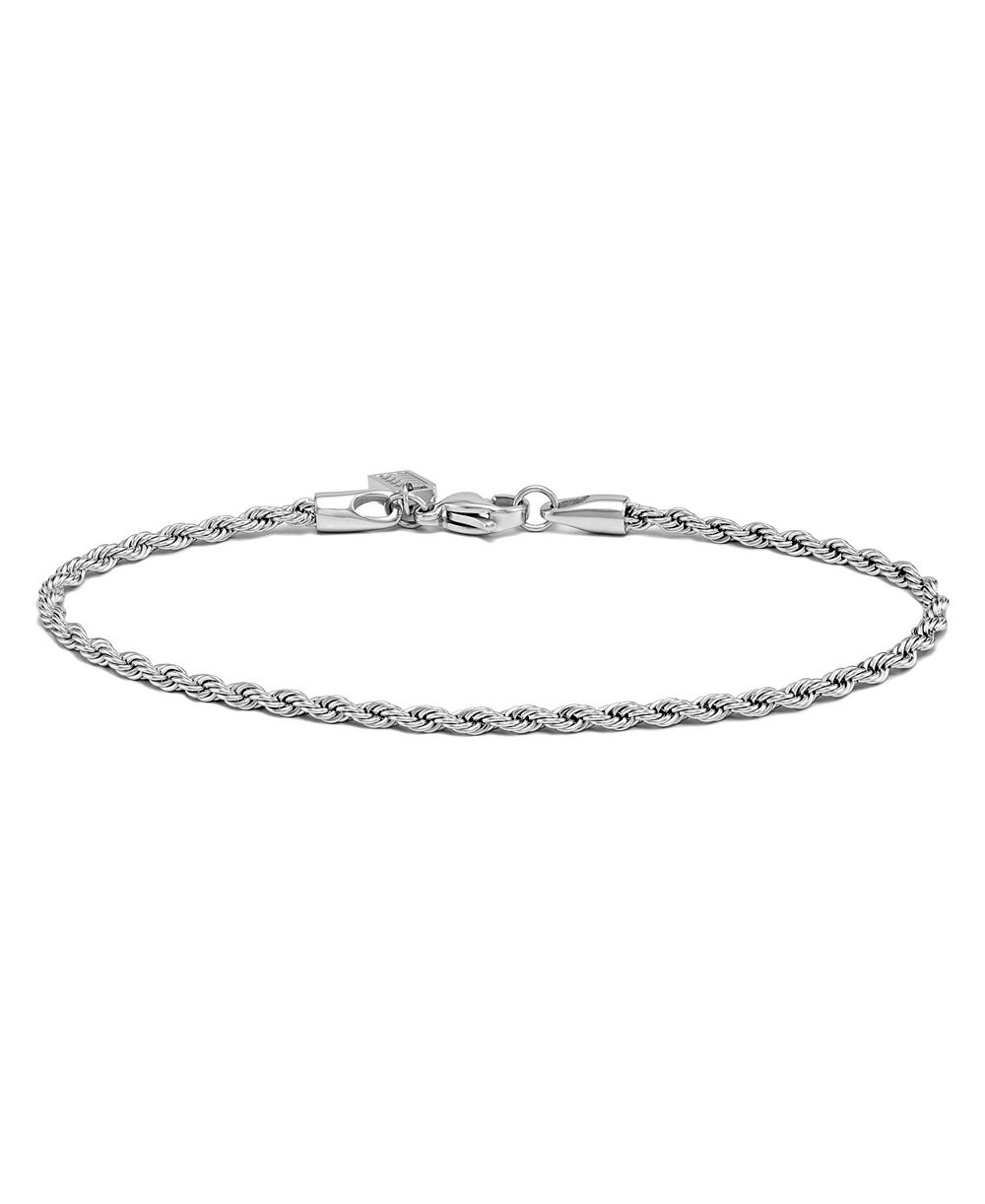 Vincero Men's Rope Bracelet - 3mm Silver Chain