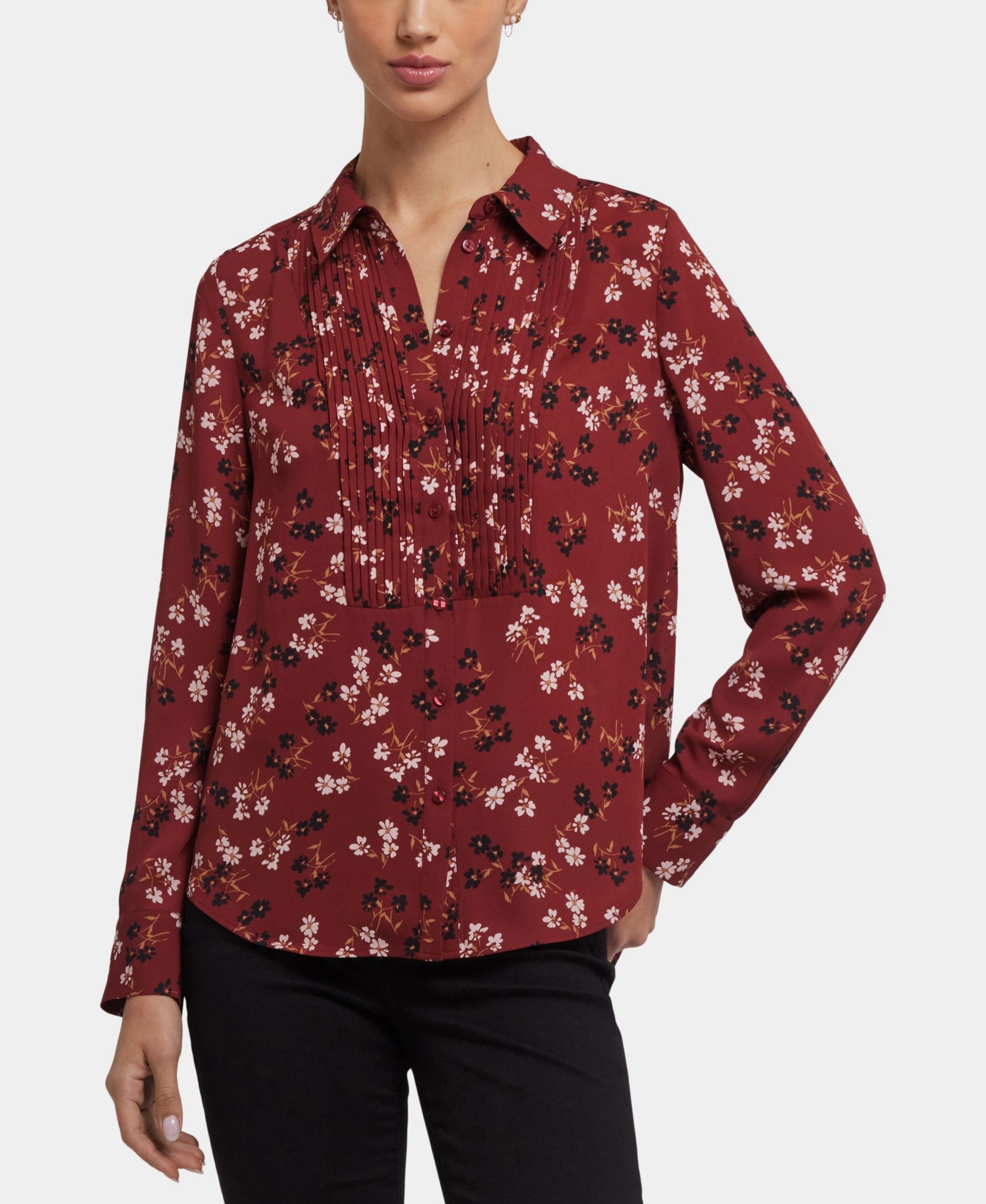 NYDJ Women's Point Collared Tuxedo Top