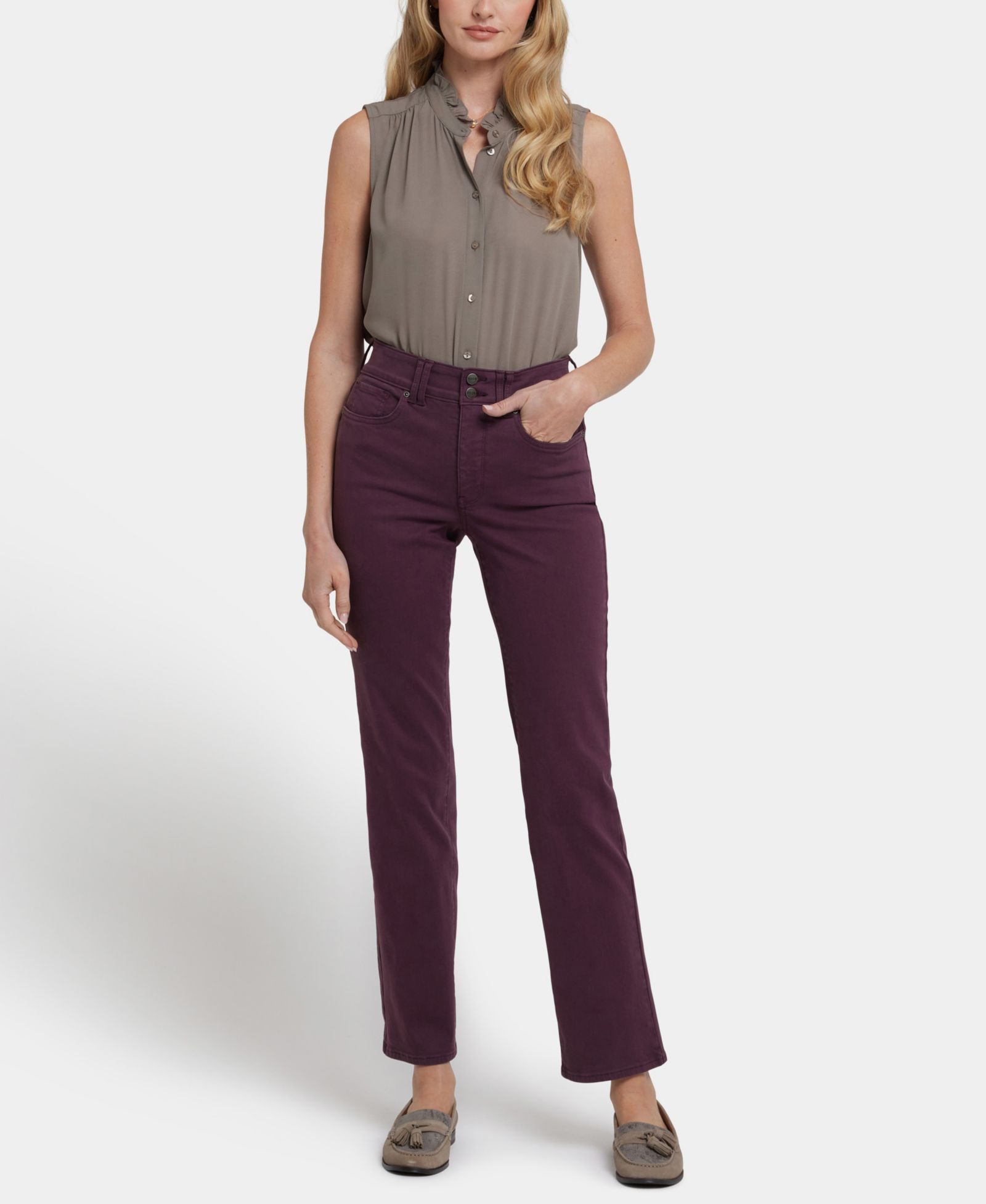 NYDJ Women's Marilyn Straight Wide Waistband Jeans