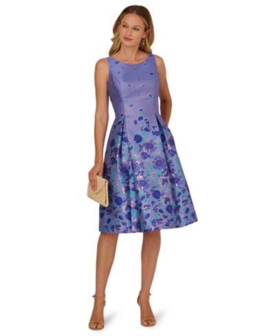 Женское платье Adrianna Papell Border Jacquard Boat Neck