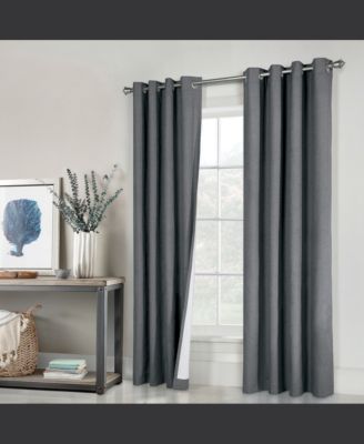 Thermaplus Ventura Blackout Grommet Curtain Panel Pair Frame Your Windows with Subtle Slub Textured Motif Each 78" x 84" Dark