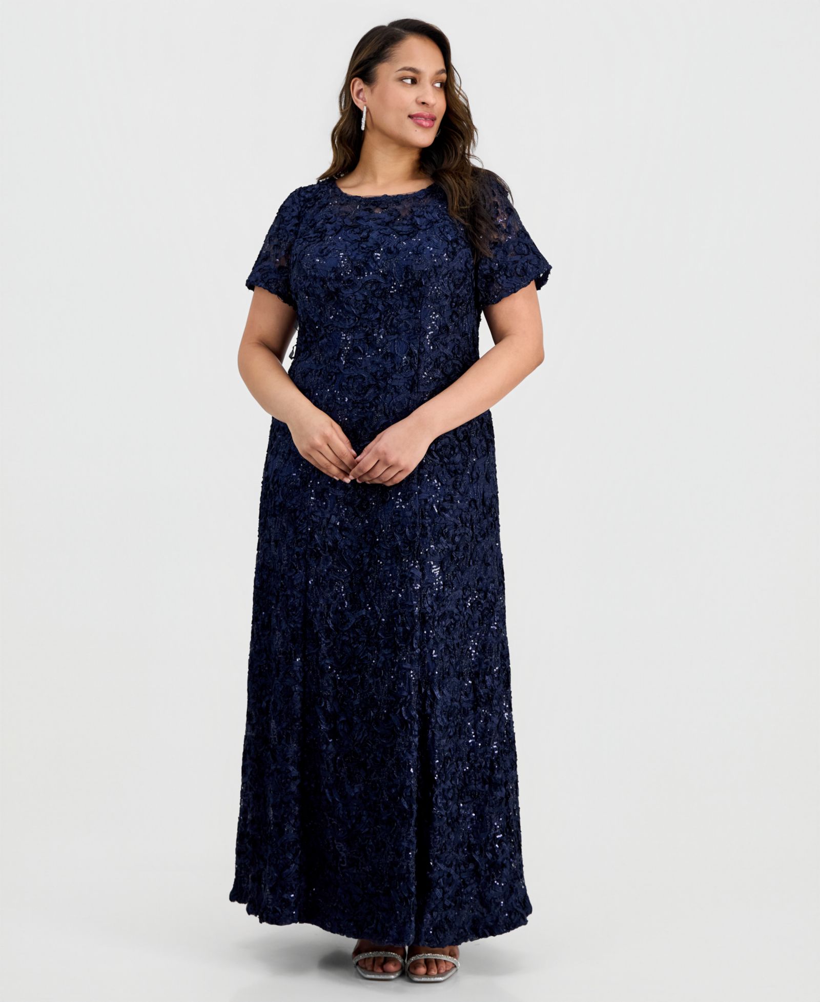 Вечернее платье Alex Evenings Plus Size с пайетками и кружевом