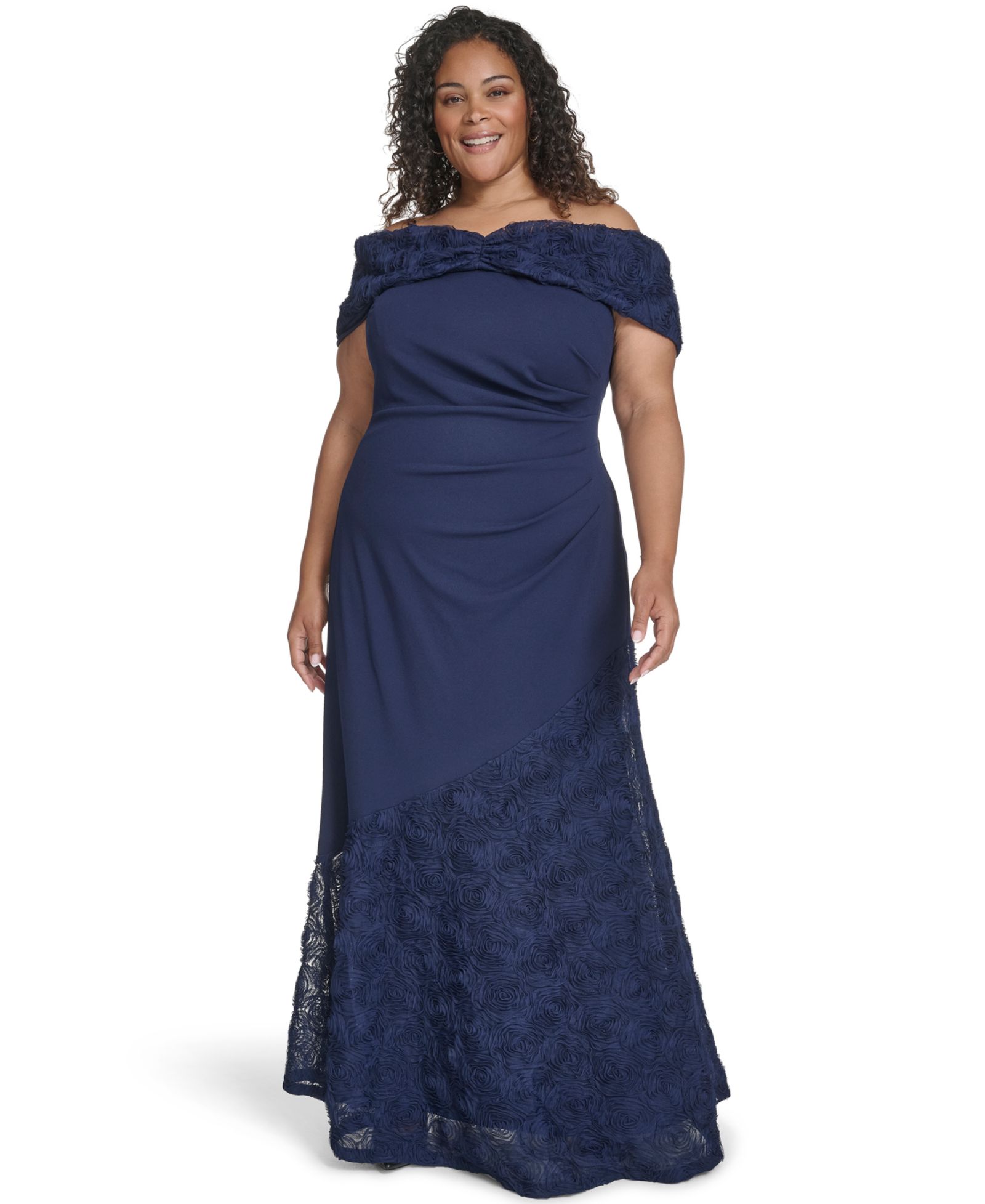 Платье-русалка off-the-shoulder Plus Size Eliza J