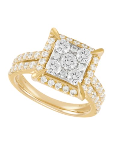 Бриллиантовое помолвочное кольцо (2 ct. t.w.) из желтого золота 10k