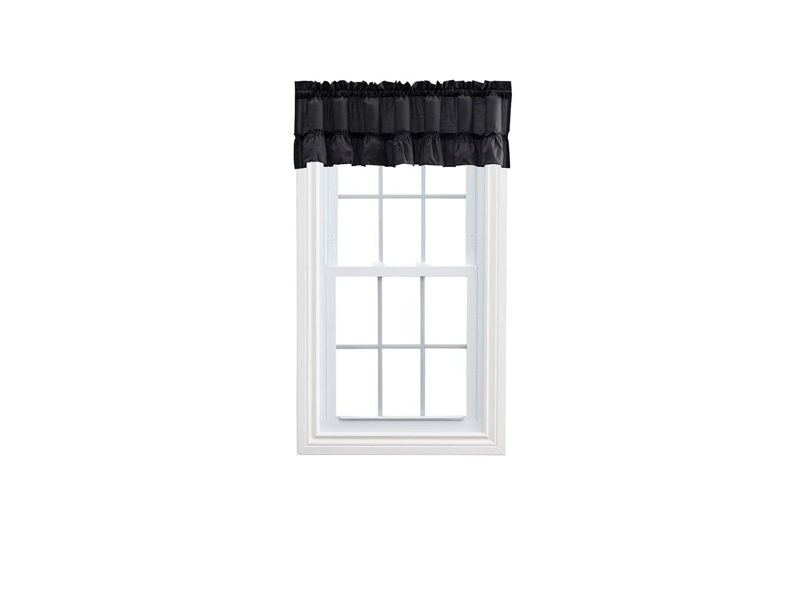 Ellis Curtain\Stacey Solid Color Window 1.5" Rod Pocket High Quality Fabric Ruffled Filler Valance