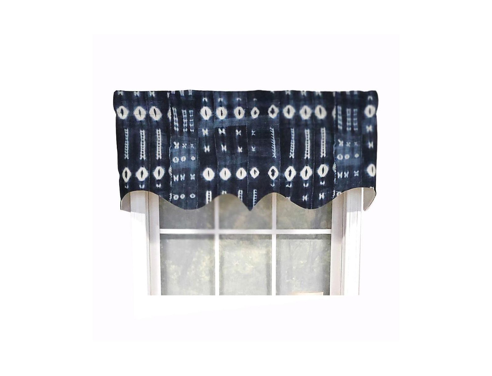 RLF Home Modern Design Classic Pulsar Regal Style Window Valance 50" x 17" Indigo