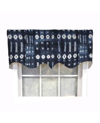 Занавеска для окна RLF Home Modern Design Classic Pulsar Regal Style 50" x 17" Indigo