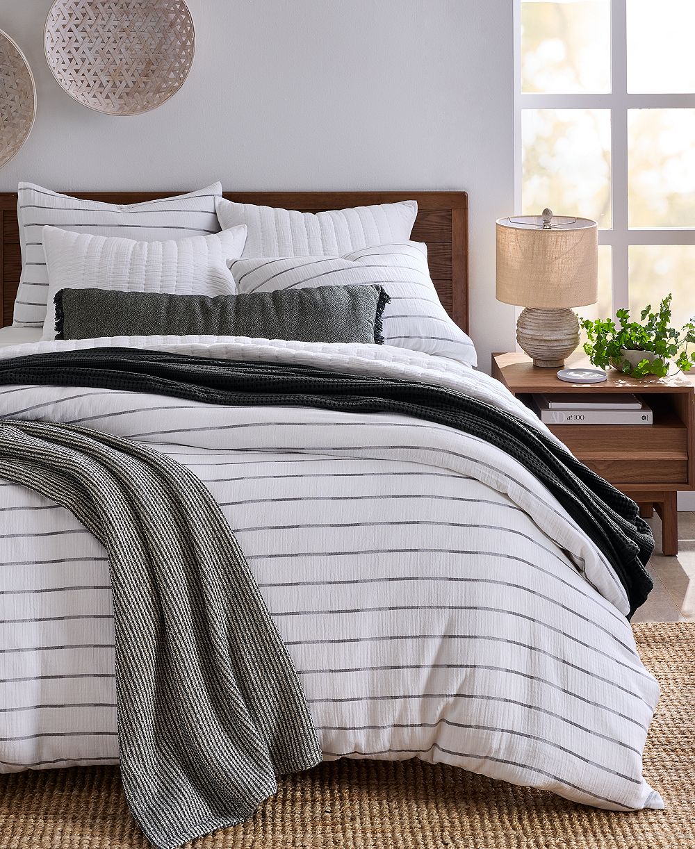 Комплект пододеяльников Oake Shadow Stripe 3-Pc. King