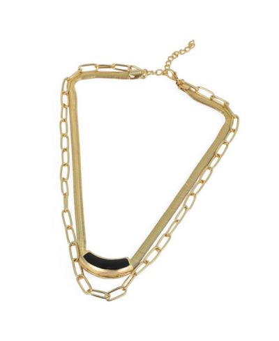 SOHI Gold Sylvan-Snakechain Multi-Layer Necklace