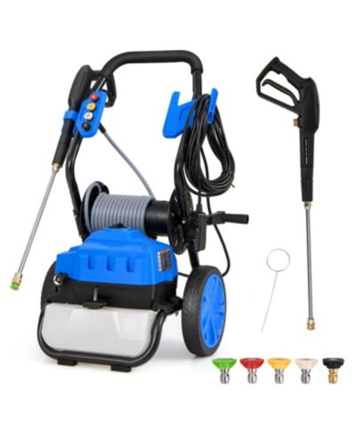 SUGIFT Электрическая мойка высокого давления 2300 PSI 1.8 GPM с колесами и 5 насадками, синяя