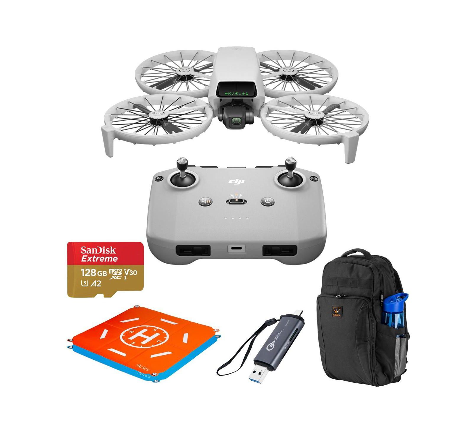 DJI дрон Flip с пультом RC-N3, комплект с картой 128GB, рюкзаком и посадочной площадкой