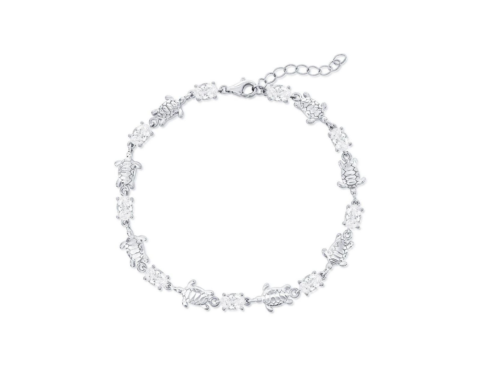 Simona Sterling , Alternating Elephant & Oval CZ Bracelet