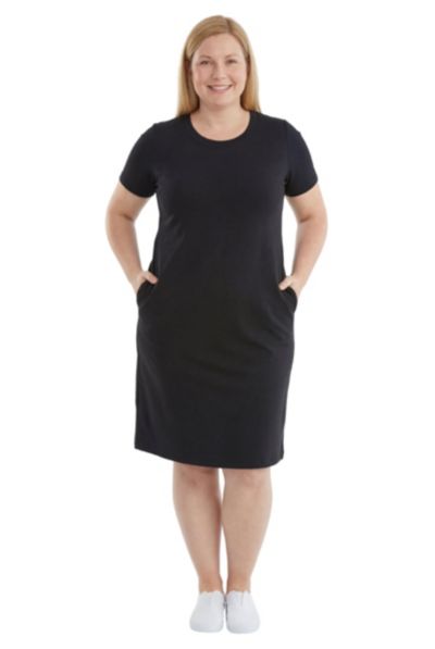 Женское платье в полный рост с коротким рукавом и круглым вырезом Plus Size от Woman Within